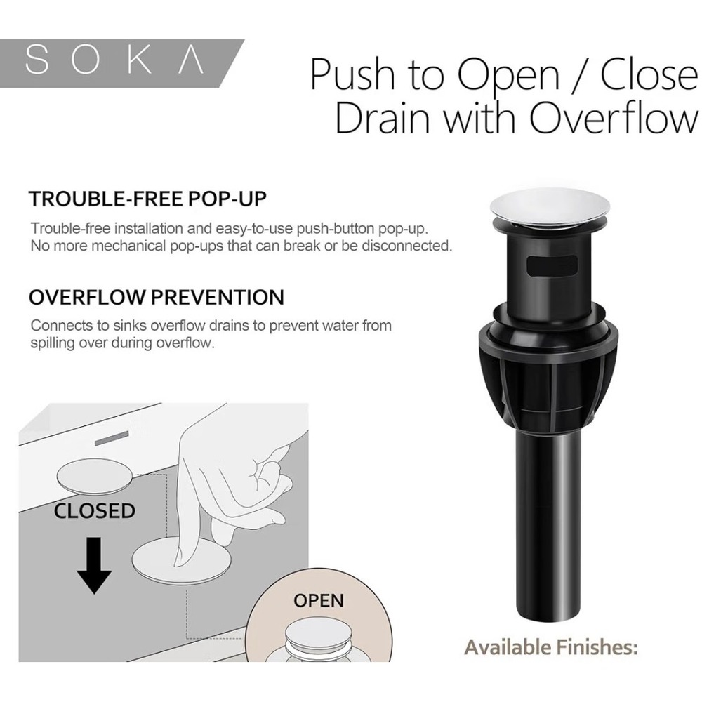 Soka Chrome Bathroom Sink Faucet Two Handle Goose Neck Assembly Brand New In Box - Picture 13 of 15
